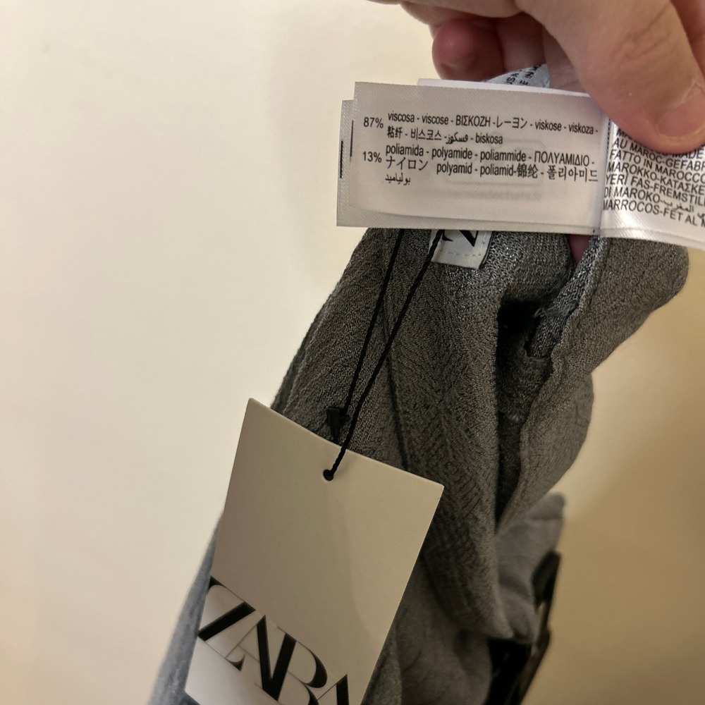 ZARA Gray Wrap Linen Blend Palazzo Pants Size S - Picture 10 of 11